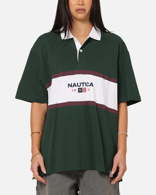 Nautica 83-Flag Block Polo T-Shirt Green/White