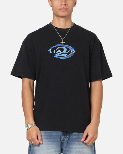 73Studio X Halo Halo 2 Vintage T-Shirt Black Acidwash