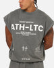 Saint Morta Athletc Cut Off Sweat T-Shirt Washed Charcoal