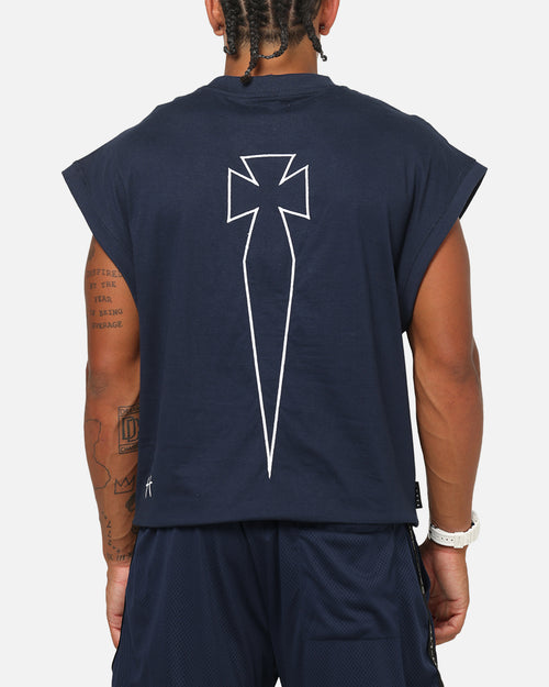 Saint Morta Athletc Cut Off Sweat T-Shirt Dark Royal