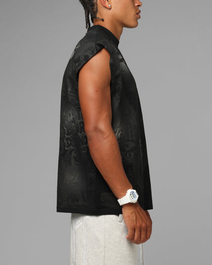 Loiter Sketch Book Muscle T-Shirt Black