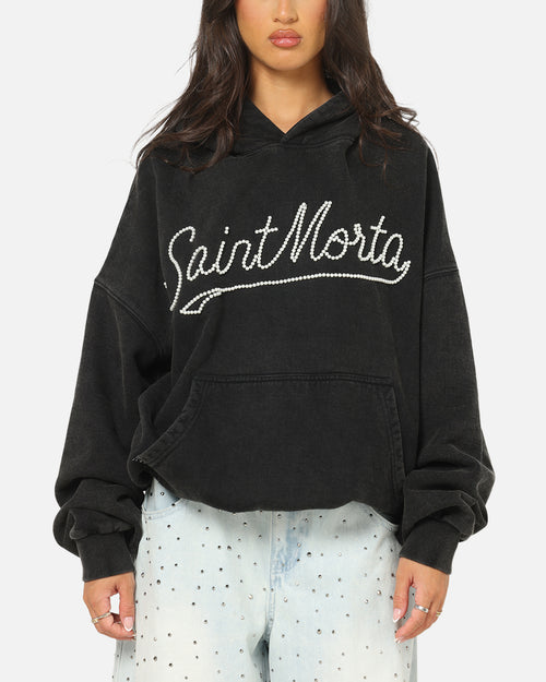 Saint Morta Pearl Script Hoodie Vintage Black