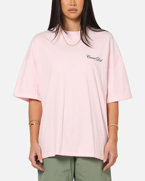Carre Side Script Oversized T-Shirt Pink