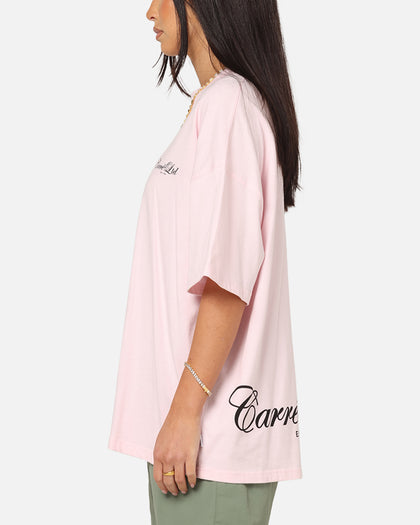Carre Side Script Oversized T-Shirt Pink