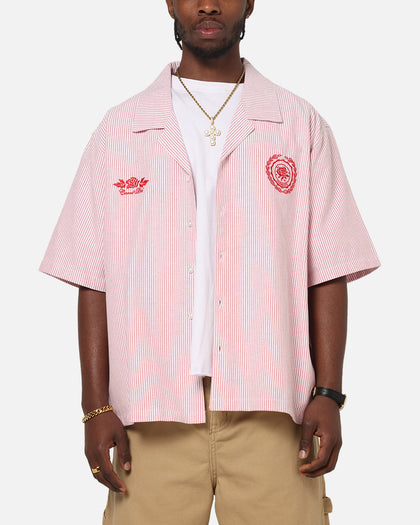 Carre Rose Pinstripe Button Up Shirt Red Stripe