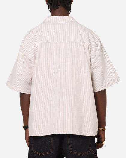 Carre Rose Pinstripe Button Up Shirt Sand