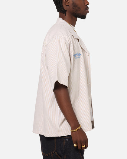 Carre Rose Pinstripe Button Up Shirt Sand