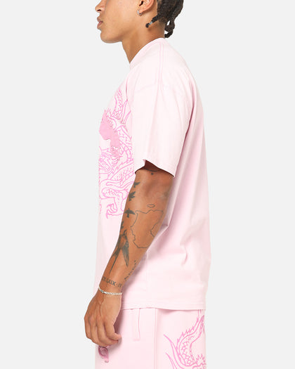 Ed Hardy Double Dragon Applique T-Shirt Pink