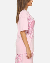 Ed Hardy Double Dragon Applique T-Shirt Pink