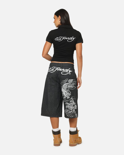 Ed Hardy Women's Polo Top Black