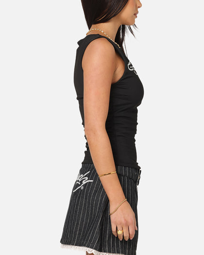 Ed Hardy Women's Chrome Boatneck Tank Black