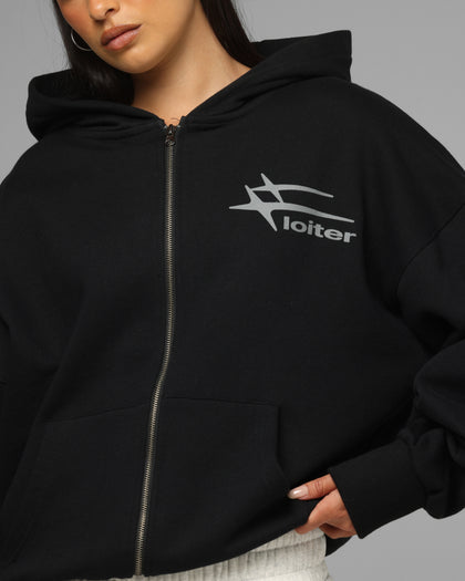 Loiter Ultra Hybrid Zip Hoodie Black