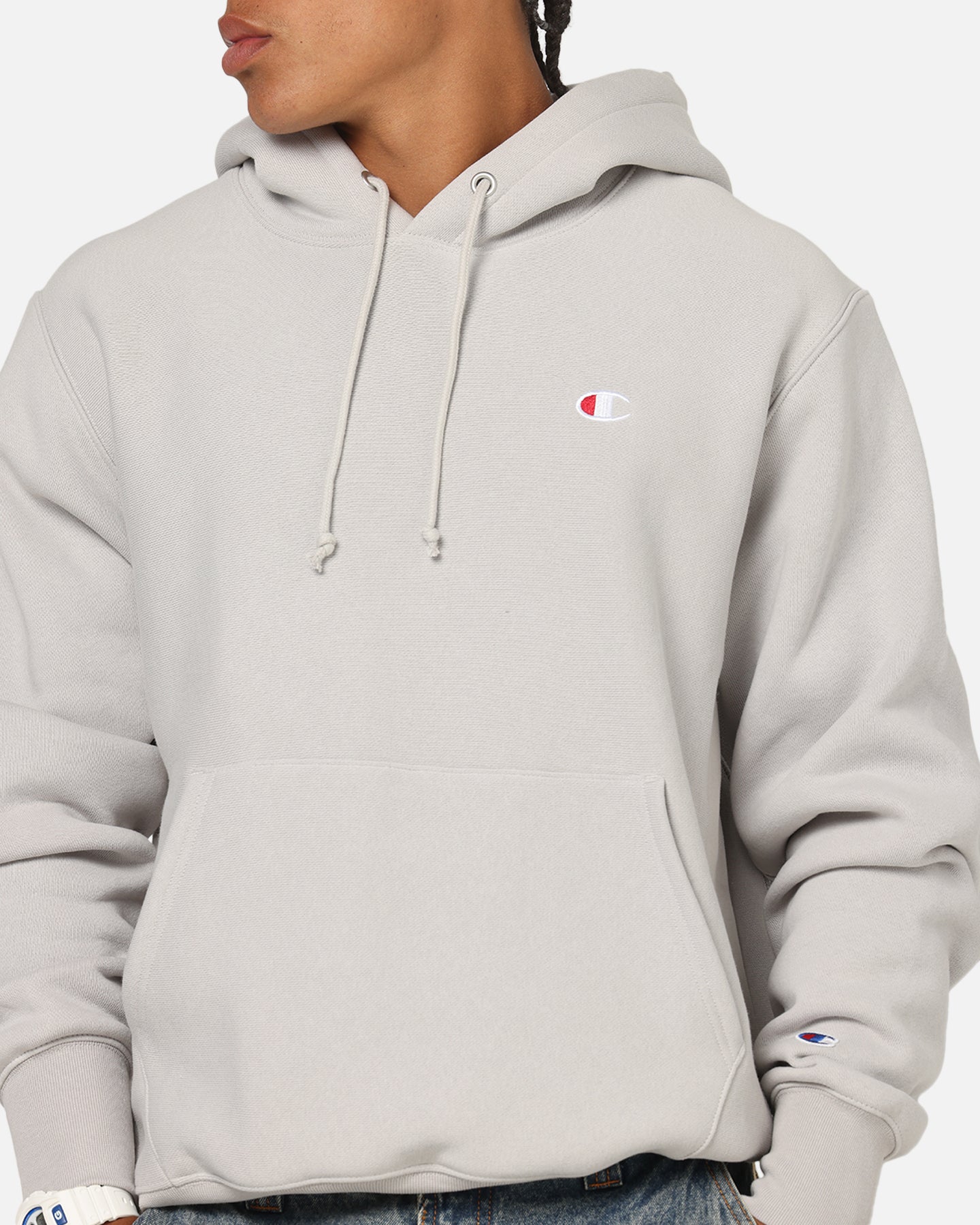Champion Reverse Weave Small C Hoodie Grey | Culture Kings NZ