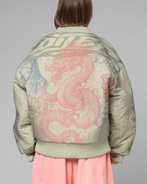 Loiter Spray Bomber Jacket Khaki