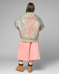 Loiter Spray Bomber Jacket Khaki