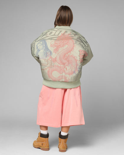 Loiter Spray Bomber Jacket Khaki