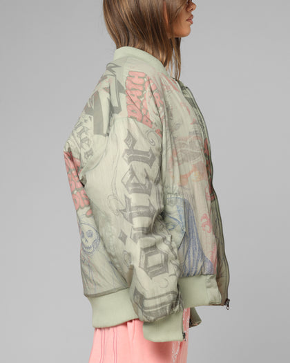 Loiter Spray Bomber Jacket Khaki