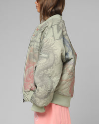 Loiter Spray Bomber Jacket Khaki