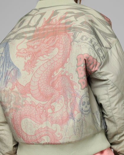 Loiter Spray Bomber Jacket Khaki