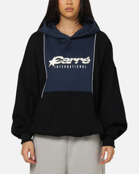 Carre Piped Pullover Hoodie Black/Blue