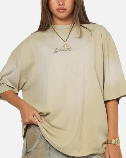 Mitchell & Ness Los Angeles Lakers Big Oversized Logo T-Shirt Gravel Stone