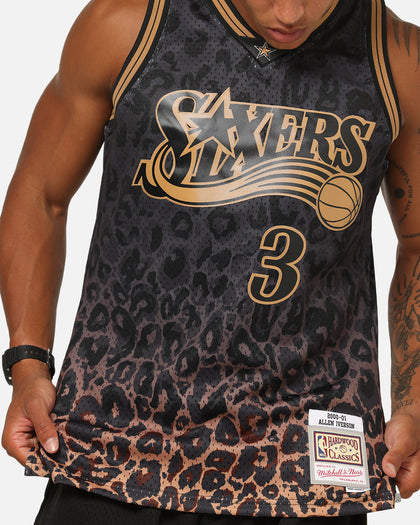Mitchell & Ness Philadelphia 76ers Allen Iverson 'Leopard' Swing Jersey Black/Leopard