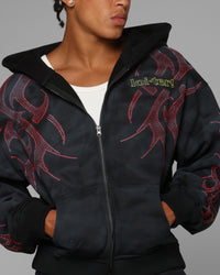 Loiter X Yu-Gi-Oh! Slifer Sky Dragon Zip Hoodie Black Wash