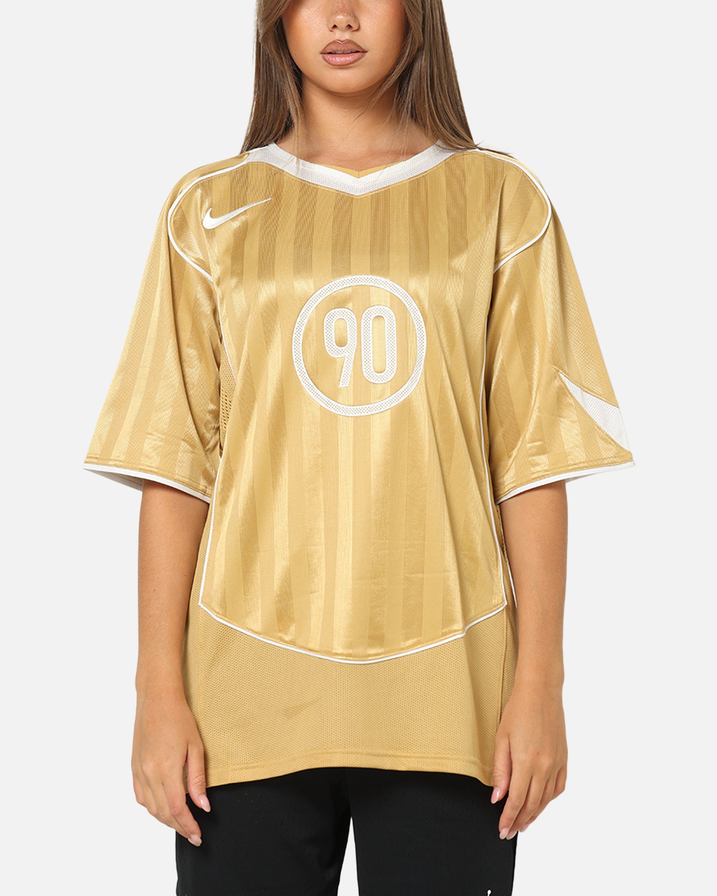 white and gold nike shirt womens