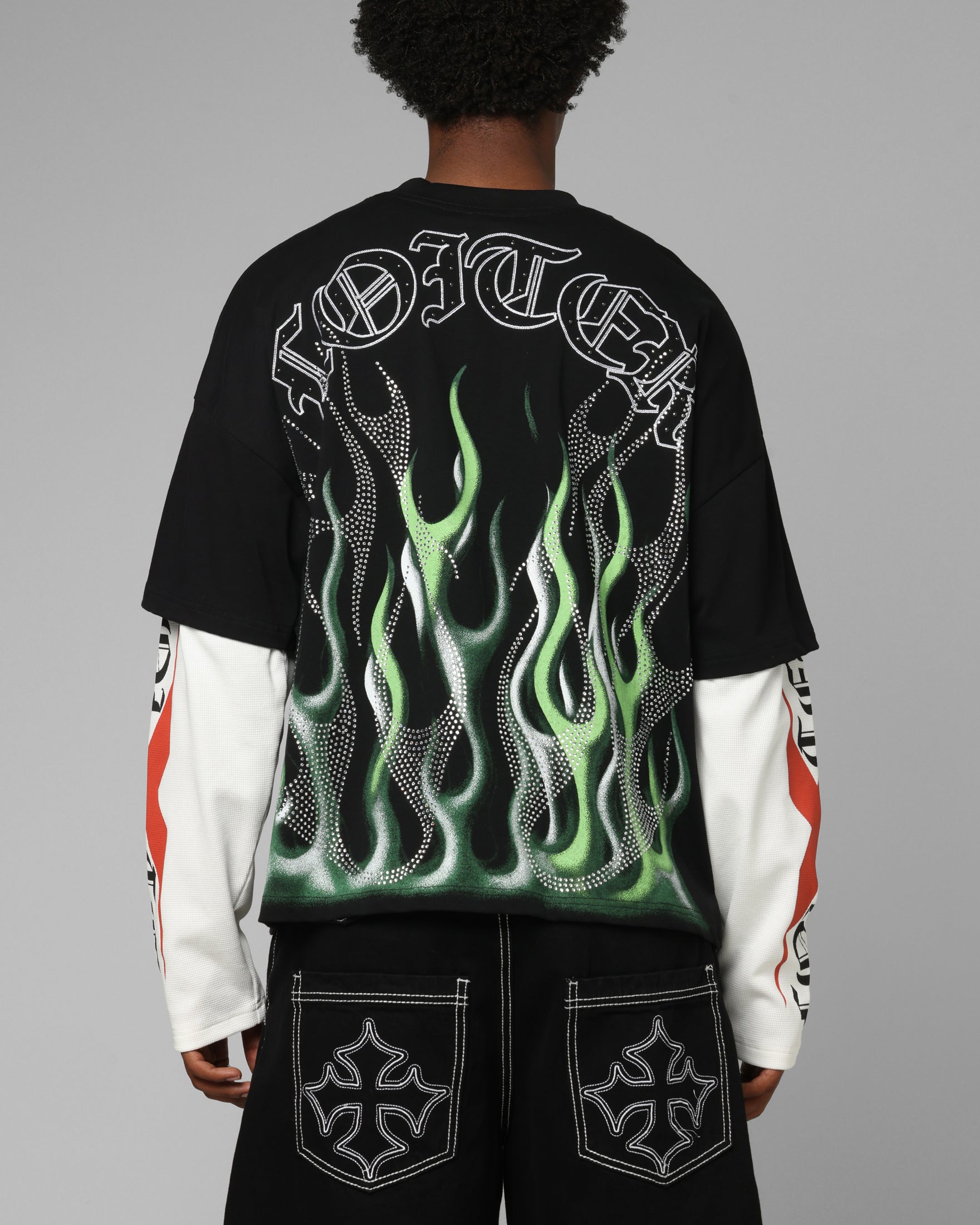 Loiter Inferno Layered Long Sleeve T-Shirt Black | Culture Kings NZ