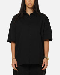 Saint Morta Pearl Script Button Up Shirt Black