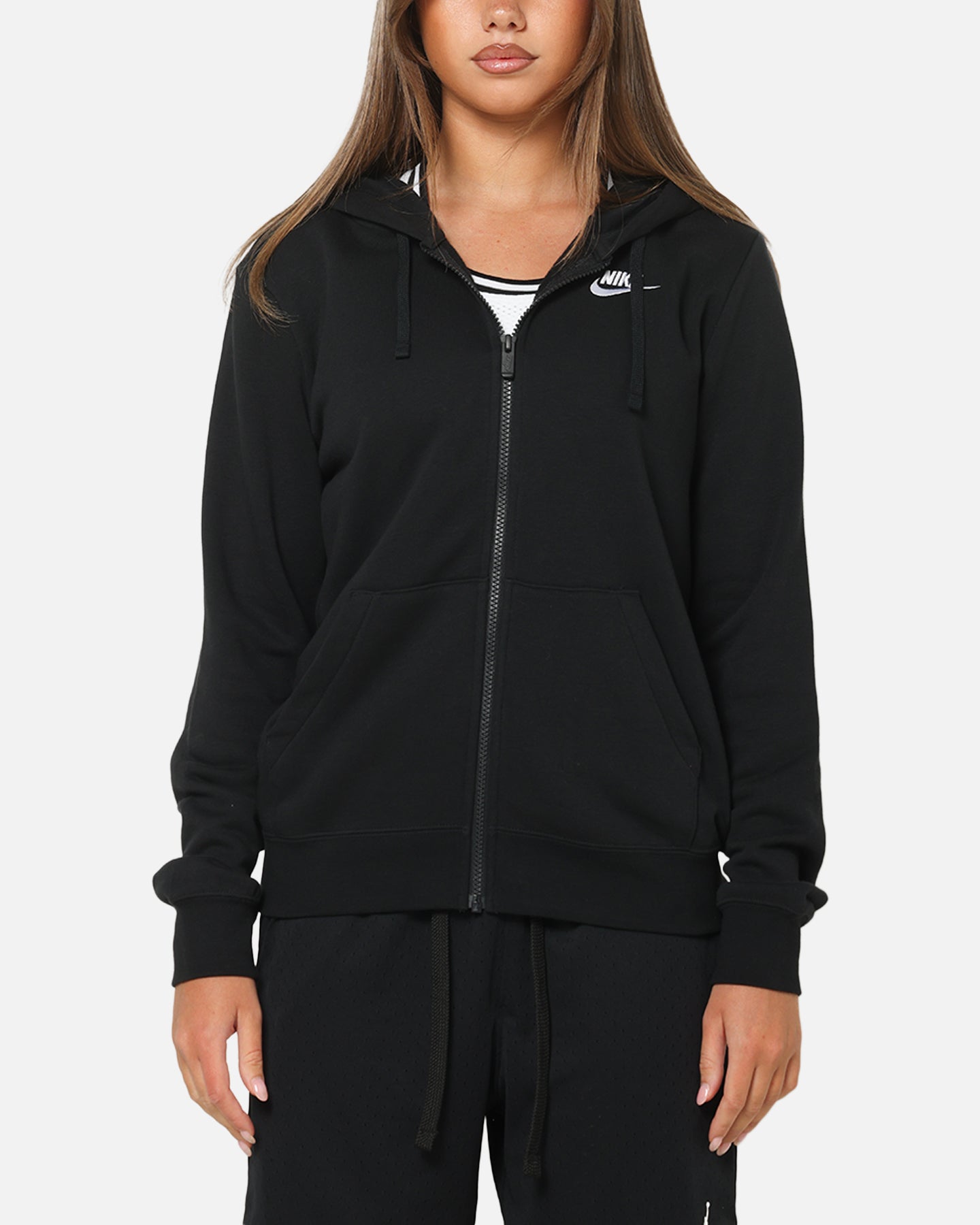 nike womens long full zip fleece