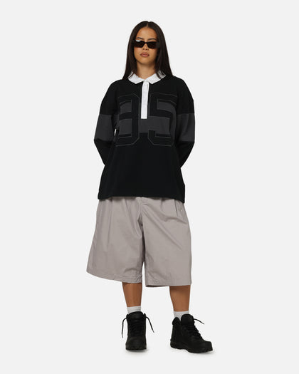 Nike Women's Sportswear Graphic Long Sleeve Polo Top Black/Anthracite