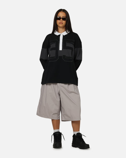 Nike Women's Sportswear Graphic Long Sleeve Polo Top Black/Anthracite