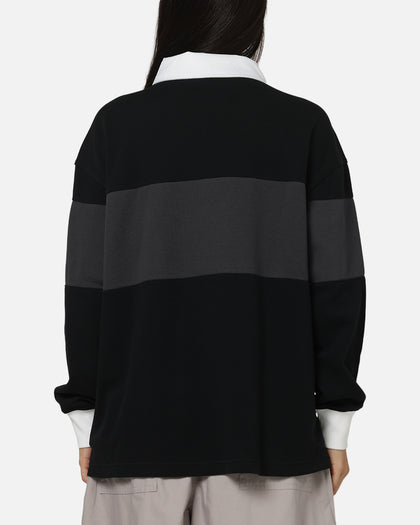 Nike Women's Sportswear Graphic Long Sleeve Polo Top Black/Anthracite