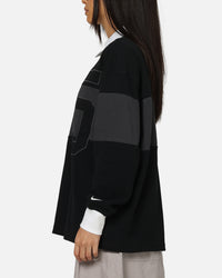 Nike Women's Sportswear Graphic Long Sleeve Polo Top Black/Anthracite