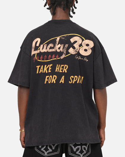 73Studio X Fallout: New Vegas Lucky 38 T-Shirt Black Acidwash
