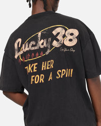 73Studio X Fallout: New Vegas Lucky 38 T-Shirt Black Acidwash