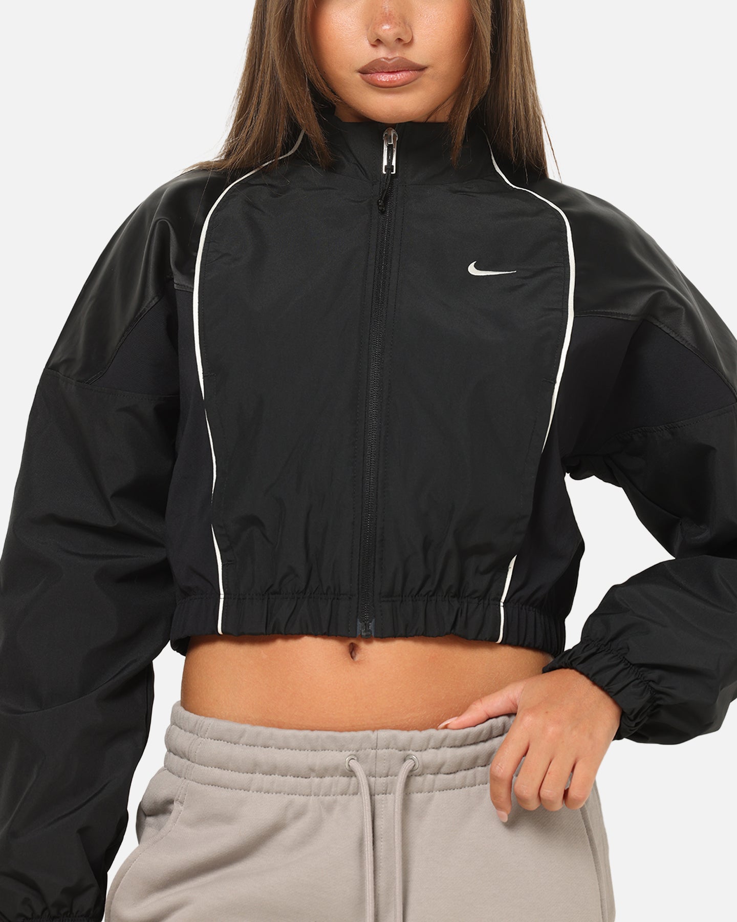 nike heritage cropped track jacket