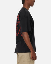 73Studio X Stranger Things Hellfire Lives T-Shirt Black Acidwash