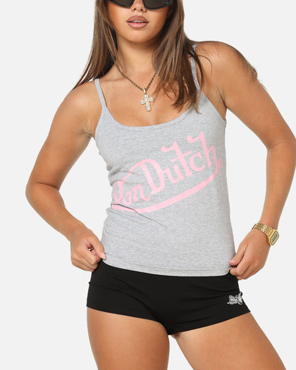 Von Dutch Women's Singlet Top Grey Marle