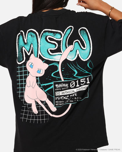The Pokémon Collection By 73Studio Mew Vintage T-Shirt Off Black