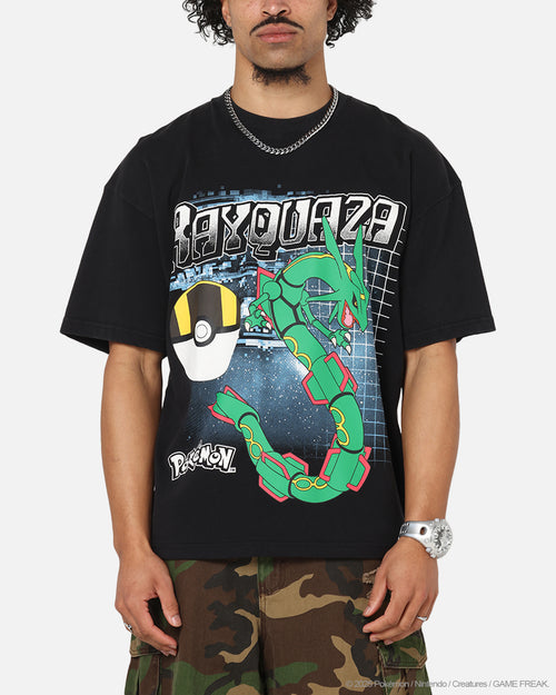 The Pokémon Collection By 73Studio Rayquaza Vintage T-Shirt Off Black