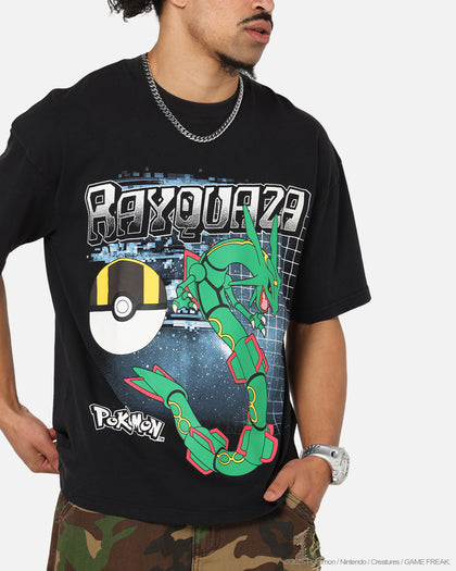 The Pokémon Collection By 73Studio Rayquaza Vintage T-Shirt Off Black