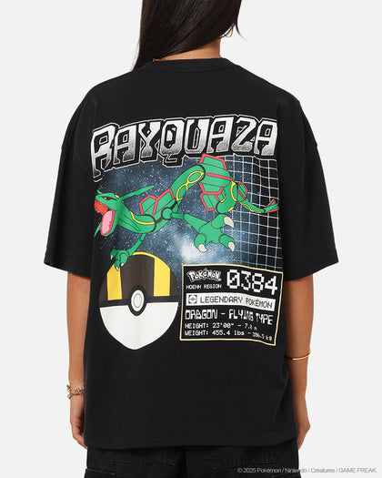The Pokémon Collection By 73Studio Rayquaza Vintage T-Shirt Off Black