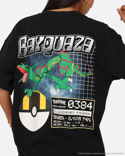 The Pokémon Collection By 73Studio Rayquaza Vintage T-Shirt Off Black