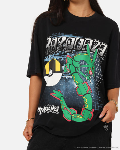 The Pokémon Collection By 73Studio Rayquaza Vintage T-Shirt Off Black