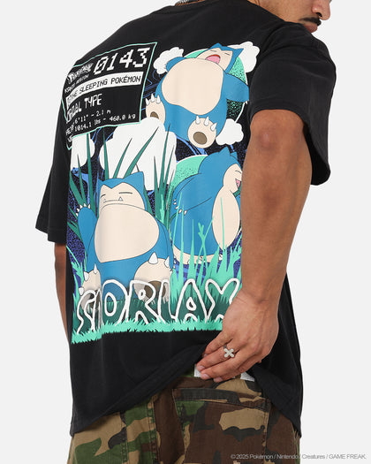 The Pokémon Collection By 73Studio Snorlax Vintage T-Shirt Off Black