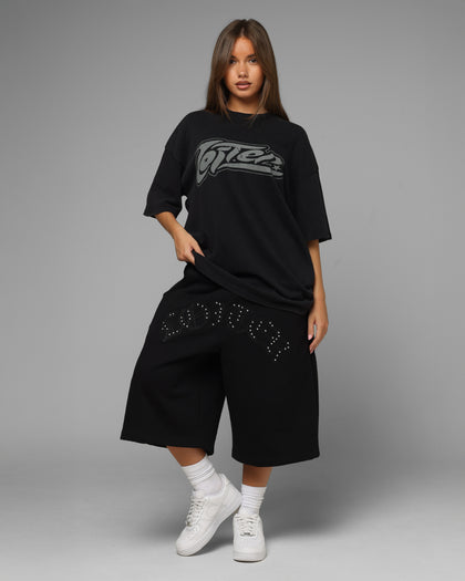 Loiter Jet Stream T-Shirt Black Acidwash