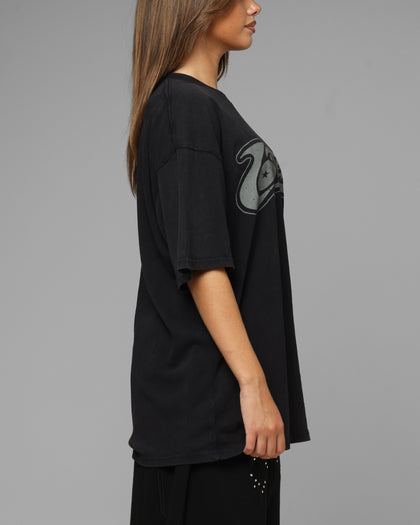 Loiter Jet Stream T-Shirt Black Acidwash