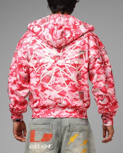 Loiter Digi Camo Zip Hoodie Pink Camo